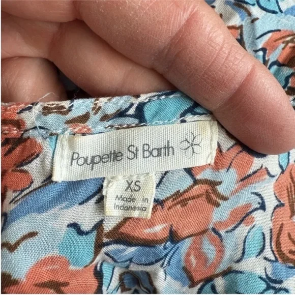 Poupette St Barth Floral Joe Maxi  Dress in Blue and Orange - Picture 5 of 6